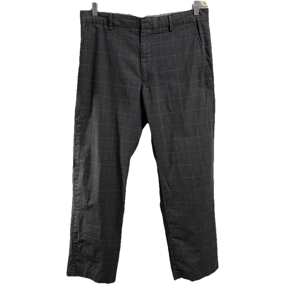 Banana Republic Men's‎ Dress Work Pants Gray Plaid Size 34x32 Cotton EUC